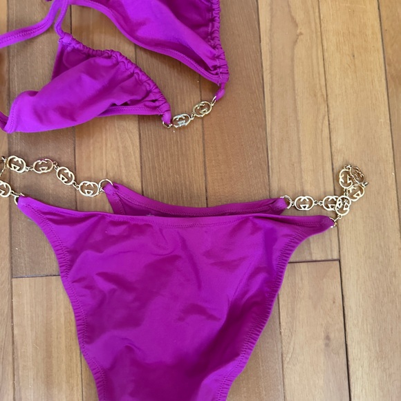Vintage Gucci 1970’s Monogram Chain Two Piece Bikini Set Size M - Picture 6 of 9